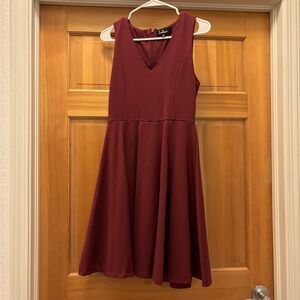 Sleeveless V Neck Skater Dress